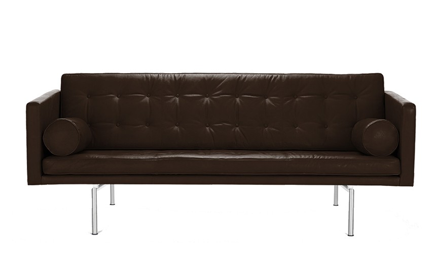 RITZY Soffa 3-sits Läder Dakota Mörkbrun