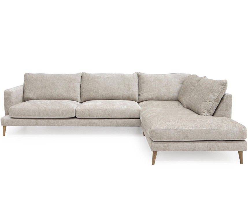 VILMA Soffa med öppet avslut Tyg Garnet Aluminium