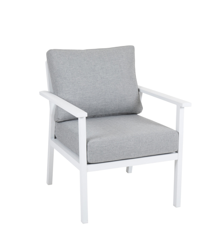 SAMVARO HIGH Utefåtölj Vit Pearl Grey