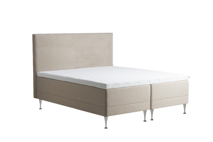 PROMISE Ramsäng 2x90x200 Fast inkl. madrass, ben & gavel Arcade. Tyg Aragon Beige.
