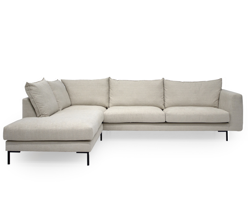 NOUR Soffa med öppet avslut Tyg Creme de peche. Vänster