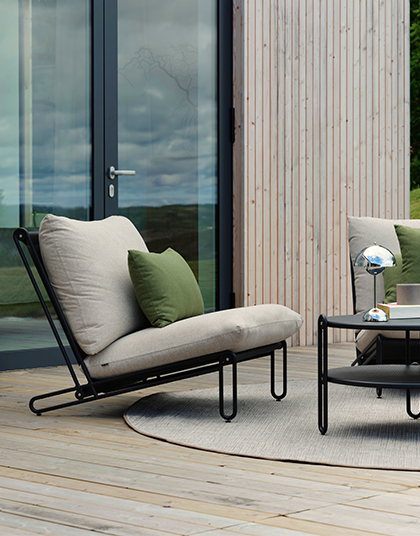 Beige utomhusfåtölj