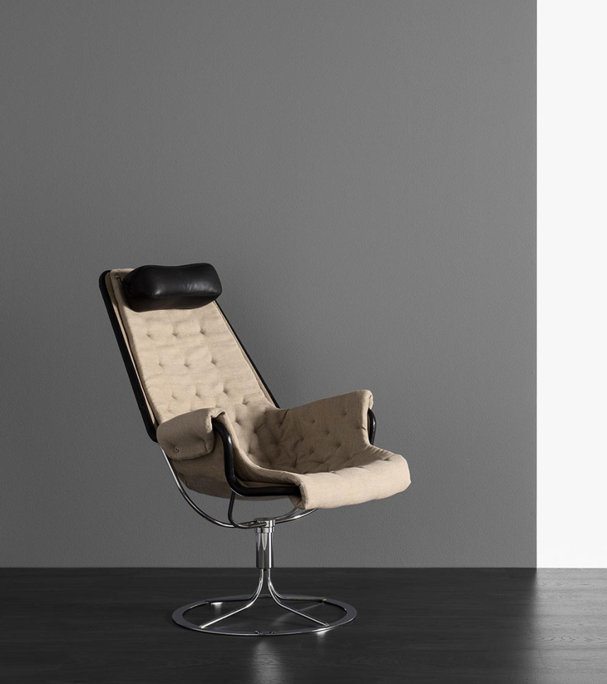 JETSON Fåtölj MATCH - Tyg Flax Läder Dakota Black
