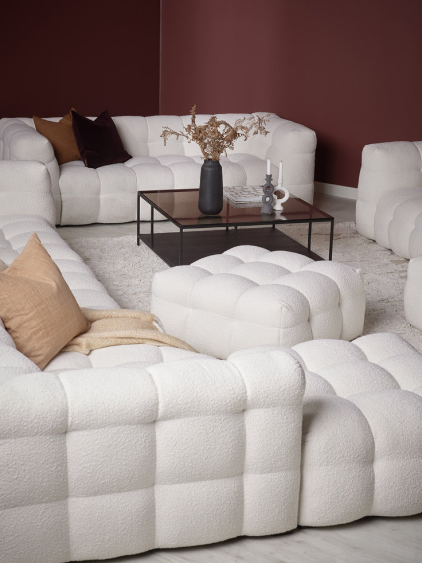 CREAM Soffa med divan Tyg Ascot Natur
