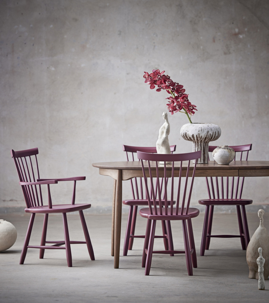 LILLA ÅLAND Stol Massiv björk Lingon