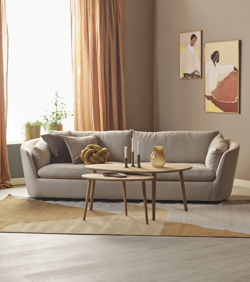 LUNDEN Satsbord Vitoljad massiv ek