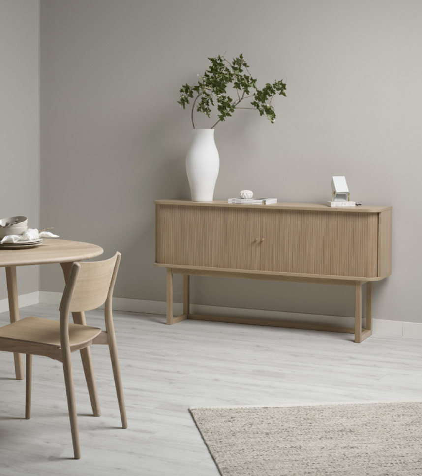 MILA Sideboard Ekfanér Vitpigmenterad Lack