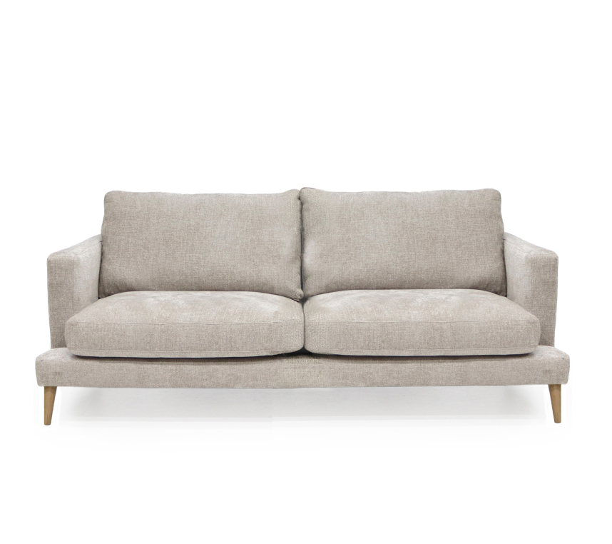 VILMA Soffa 3-sits Tyg Garnet Aluminium. Ek vitoljad.