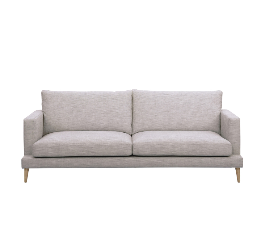 VILMA Soffa 3-sits Tyg Velly Ecru. Ek vitoljad.