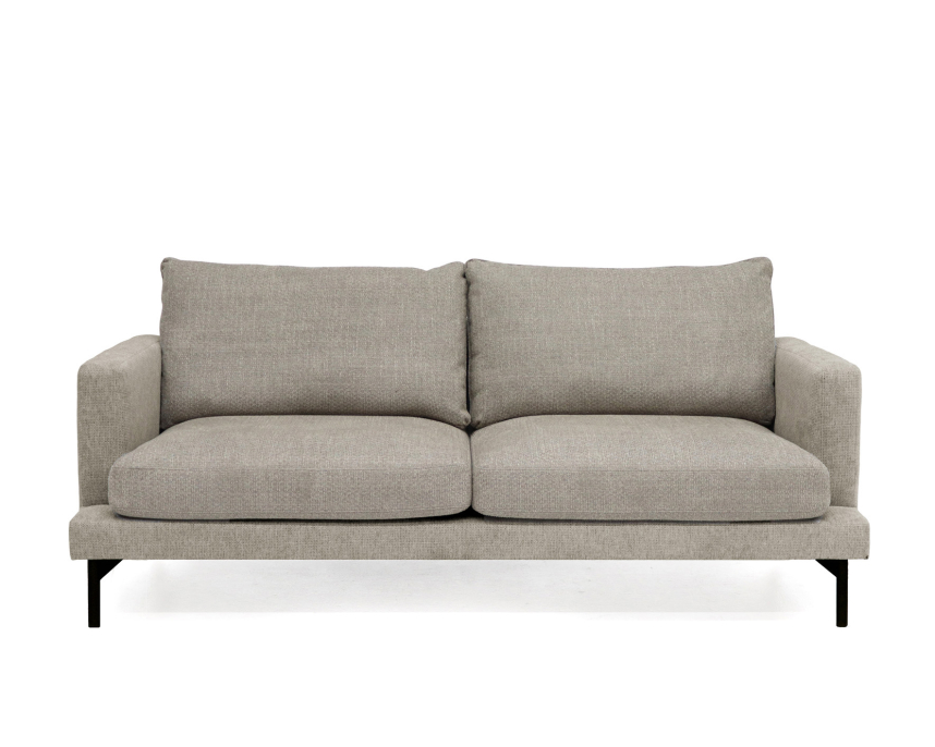 VILMA Soffa 3-sits Tyg Dolomite Aluminium. Metall svart.