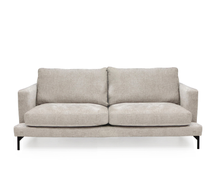 VILMA Soffa 3-sits Tyg Garnet Aluminium. Metall svart.