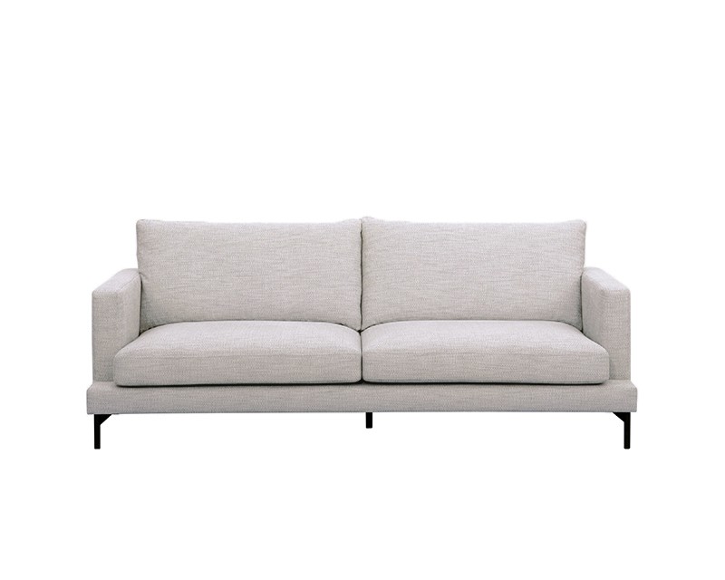 VILMA Soffa 3-sits Tyg Velly White. Metall svart.