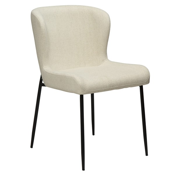 GLAM Stol Tyg Pebble Simply Beige. Metall svart