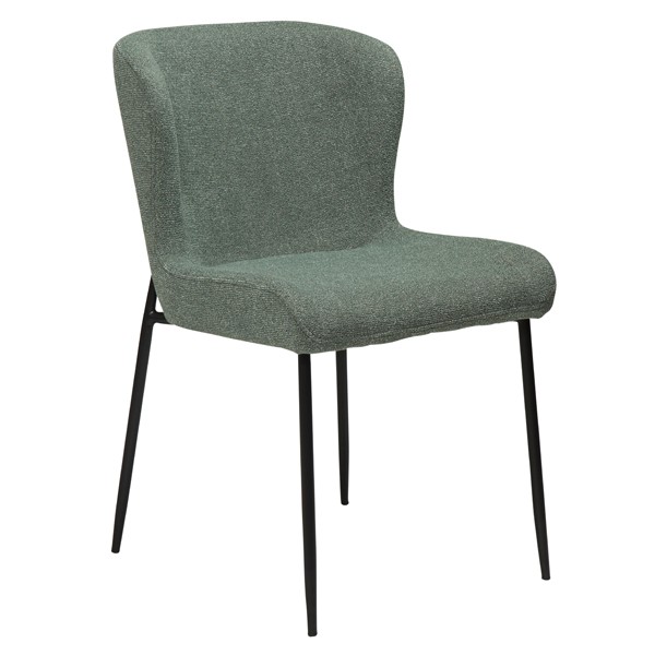 GLAM Stol Tyg Pebble Green. Metall svart