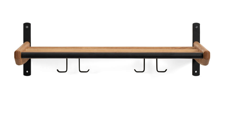 LILY Hatthylla Metall 59 cm svart. Oljad ek