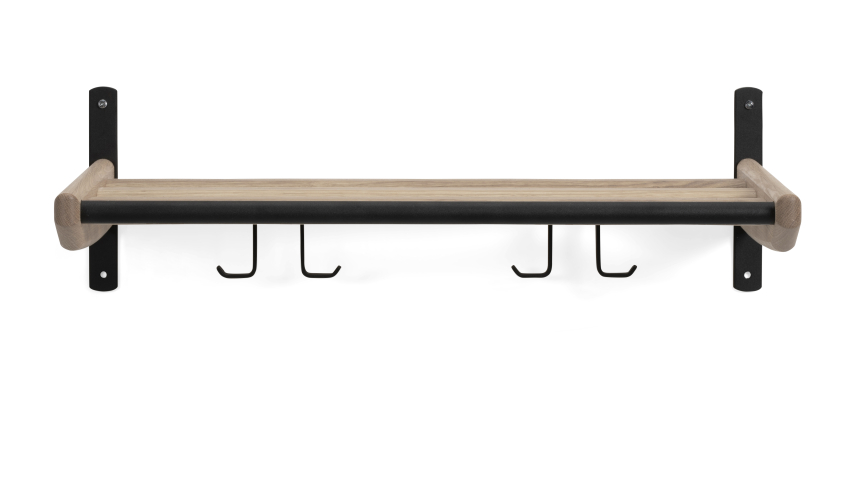 LILY Hatthylla Metall 59 cm svart. Vitoljad ek