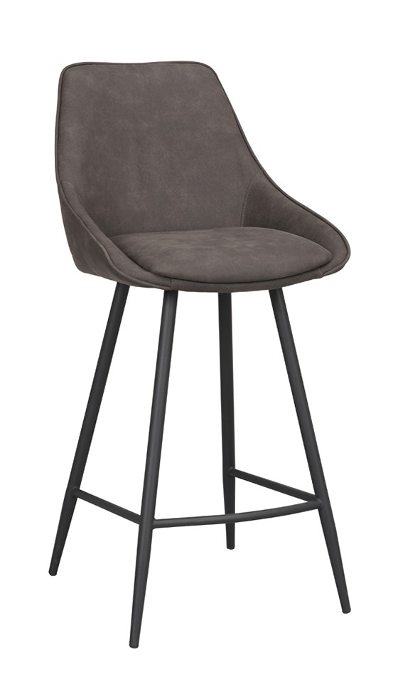 SIERRA Barstol Tyg Mörkgrå Microfiber. Sitthöjd 66 cm.