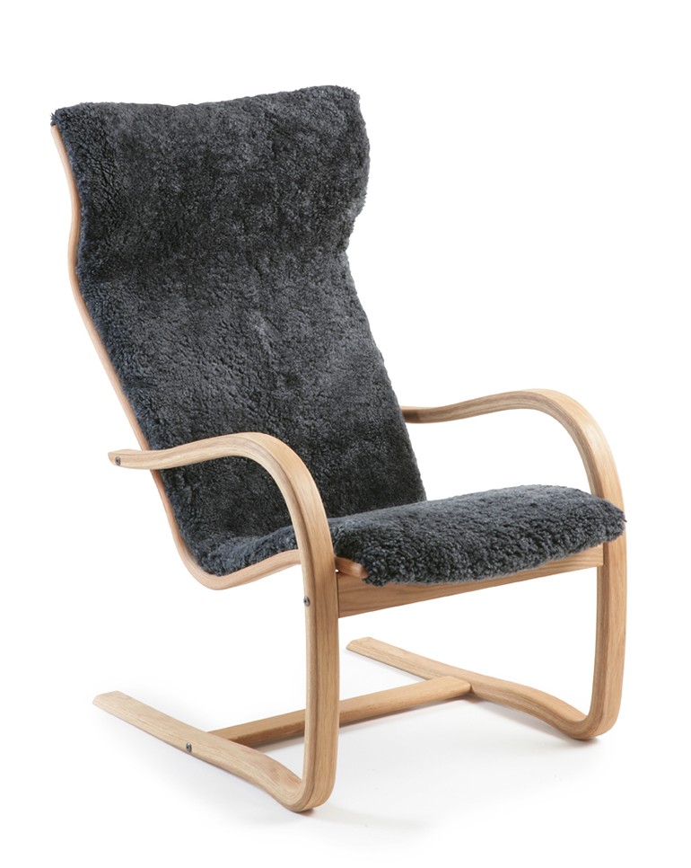 GAZELL Fåtölj Fårskinn Charcoal
