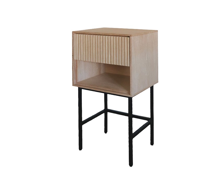 ELMA Sängbord Ekfanér Vitoljad