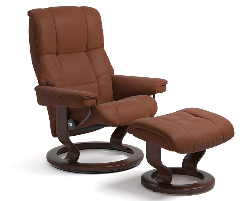 MAYFAIR (L) Fåtölj inklusive pall Läder Paloma Copper Brown