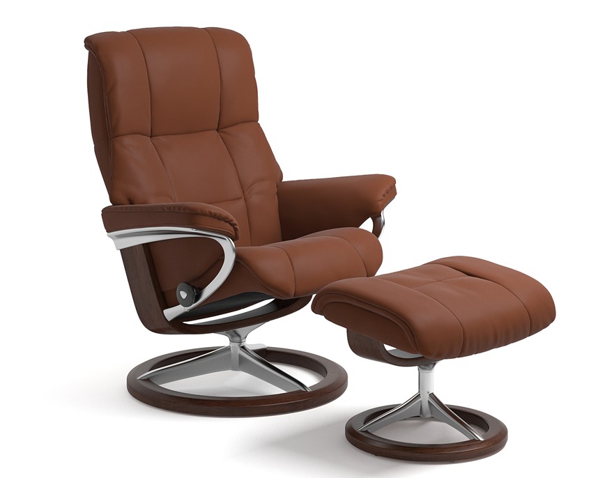 MAYFAIR (S) Fåtölj inklusive pall Läder Paloma Copper Brown