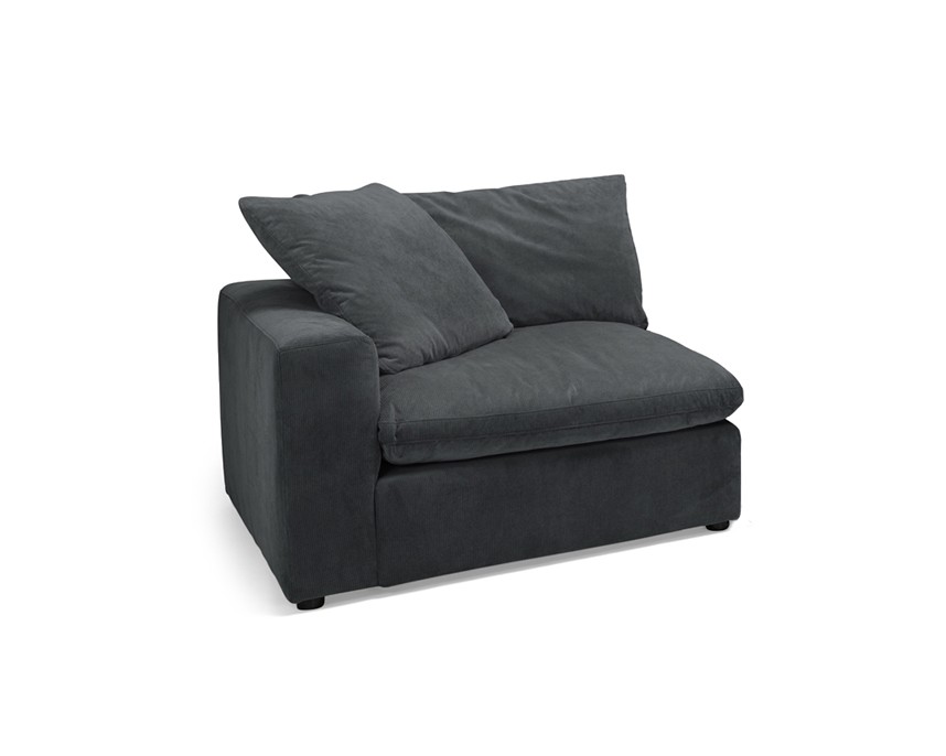SKY Soffa 1-sits m armstöd Tyg Wave Dark Grey