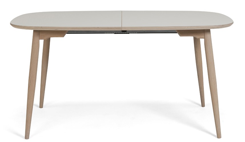 TIMELESS 04 Matbord Laminat Grå, Vitoljad ekkant 150x90. Vitoljad massiv ek.
