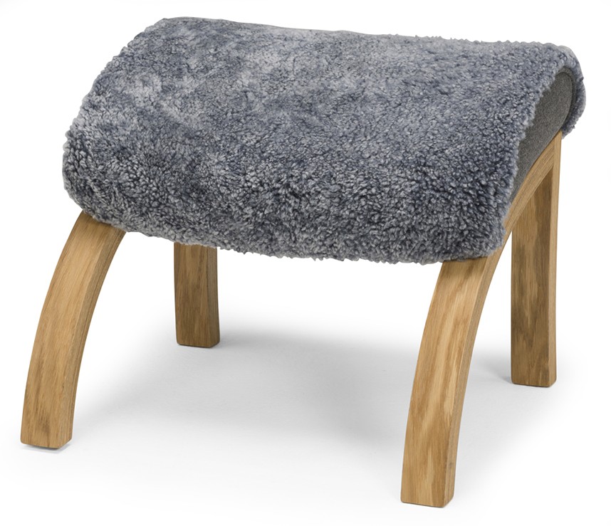 EKENÄS Pall Fårskinn Skinnville Grey, Ek Oljad