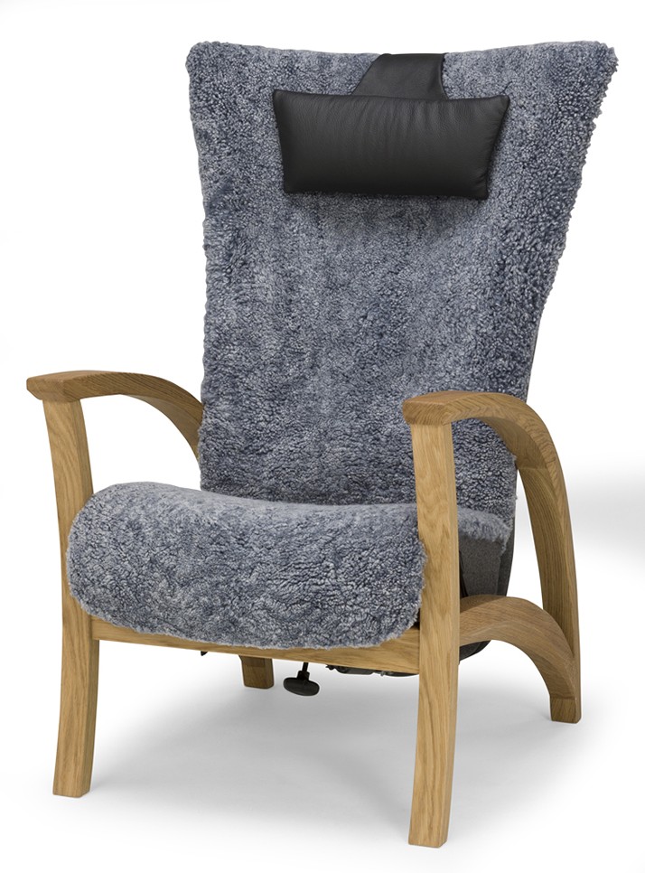 EKENÄS Fåtölj Fårskinn Skinnville Grey, Ek Oljad
