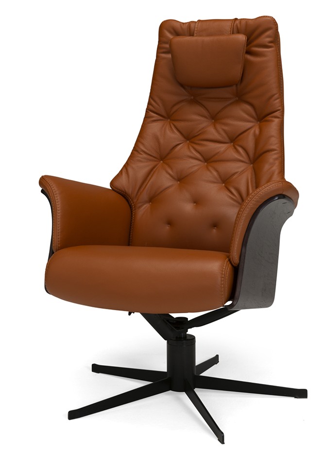 VELLINO Fåtölj Läder Cognac