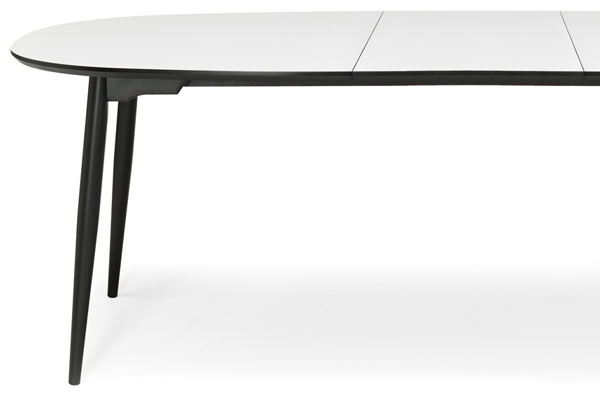 TIMELESS Iläggsskiva Laminat Vit, Svart kant 105 cm
