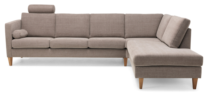 VERONA ORIGINAL Soffa med öppet avslut Tyg Kiss Mellanbrun, Kallskum