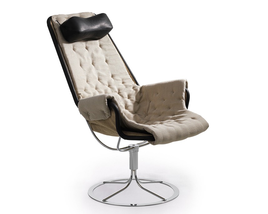 JETSON MATCH Fåtölj Tyg Flax Läder Dakota Black