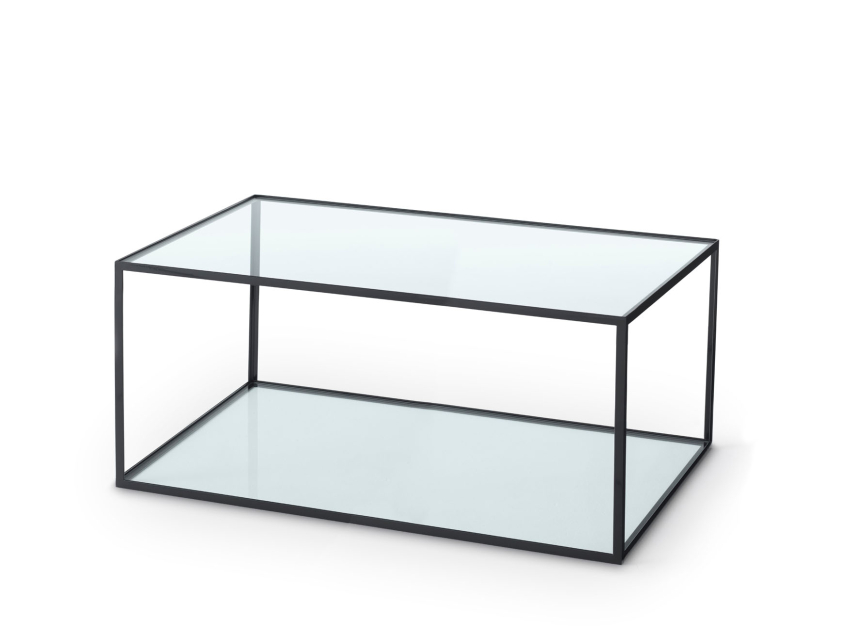 ALBERTO Soffbord Glas Metall svart