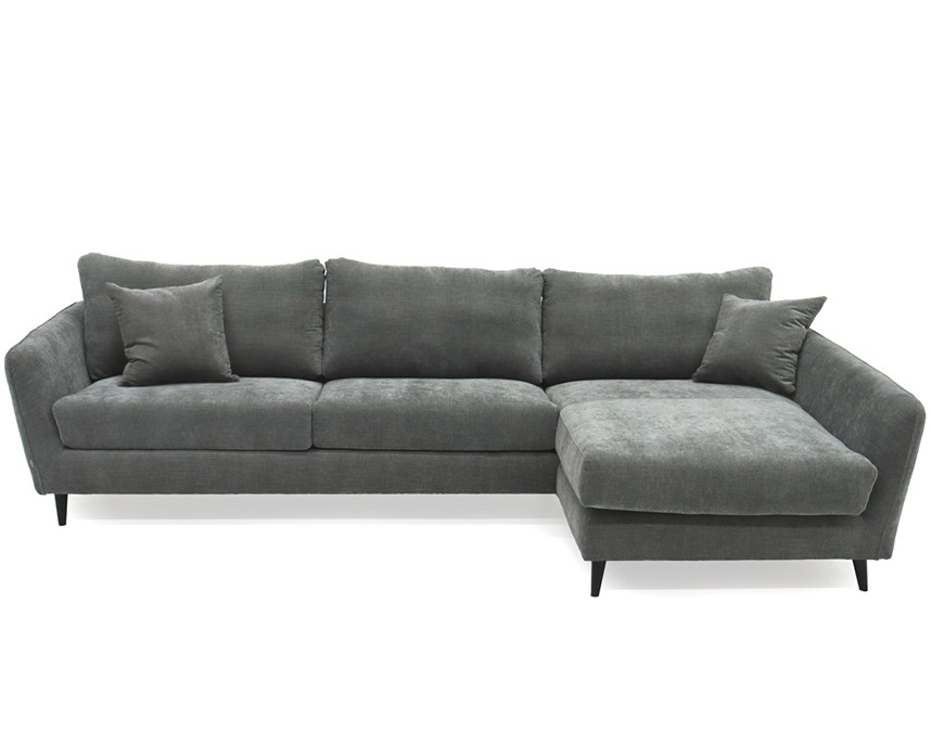 NOWA Soffa med divan Tyg Diego Grå, Höger