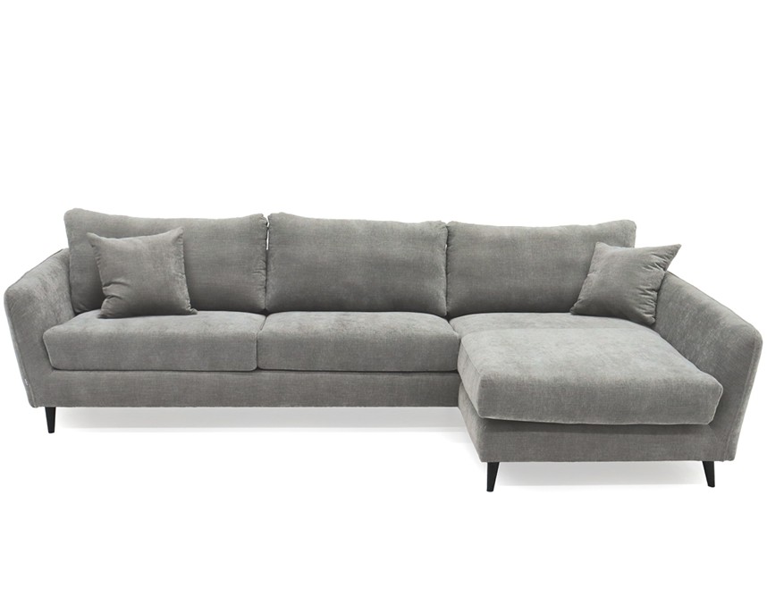 NOWA Soffa med divan Tyg Diego Ljus Grå. Höger