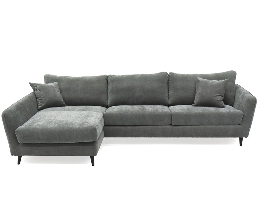 NOWA Soffa med divan Tyg Diego Grå, Vänster