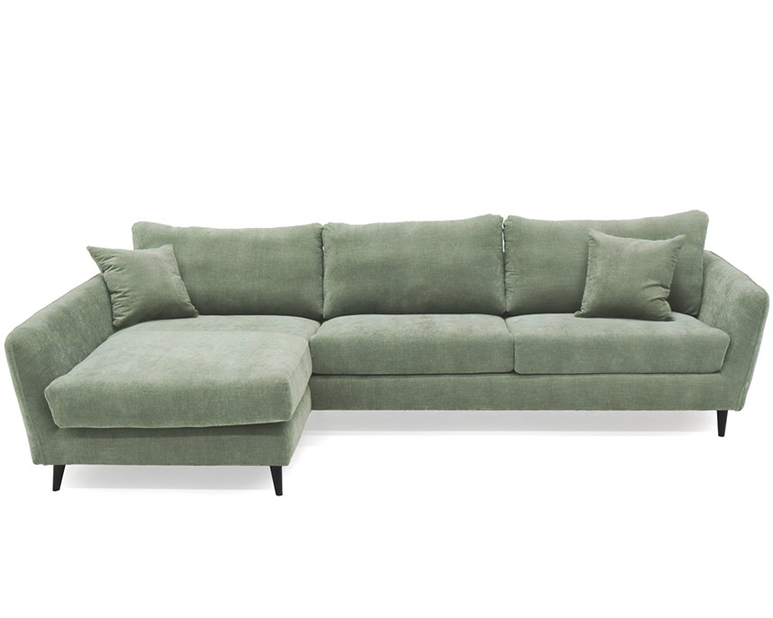 NOWA Soffa med divan Tyg Diego Ljus Grön, Vänster