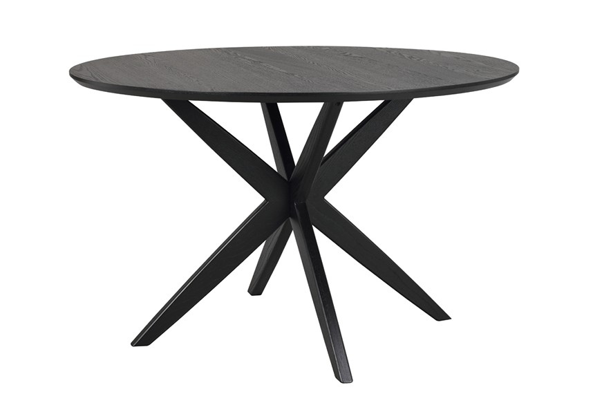 CALVERTON Matbord Massiv Ek Svart Lackad