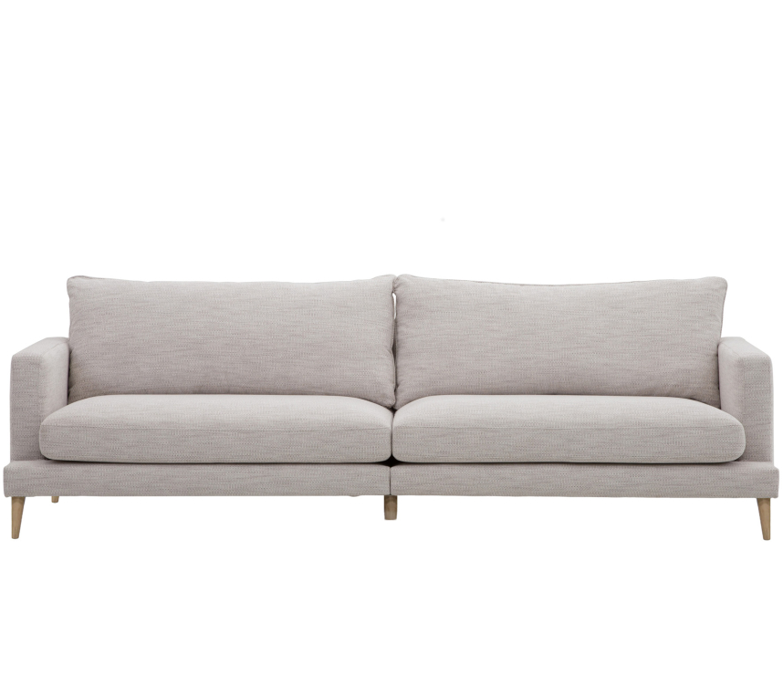 VILMA Soffa 3,5-sits Tyg Velly Ecru. Metall svart.