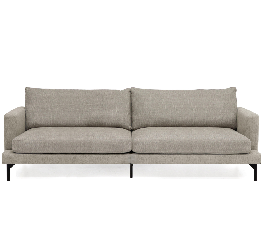 VILMA Soffa 3,5-sits Tyg Dolomite Aluminium. metall svart.