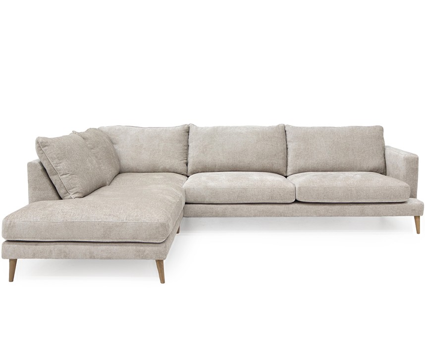 VILMA Soffa med öppet avslut Tyg Garnet Aluminium