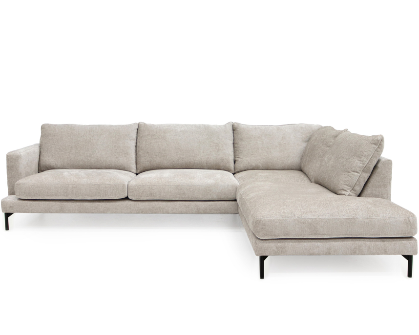 VILMA Soffa med öppet avslut Tyg Garnet Aluminium. Metall svart.