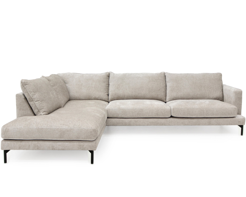 VILMA Soffa med öppet avslut Tyg Garnet Aluminium. Metall svart.