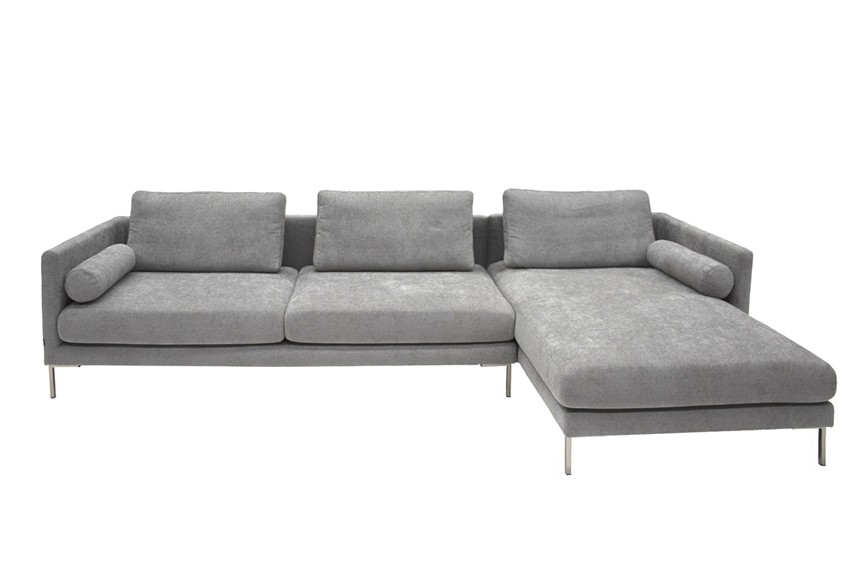 ZIGMA Soffa med divan Tyg Next Grå