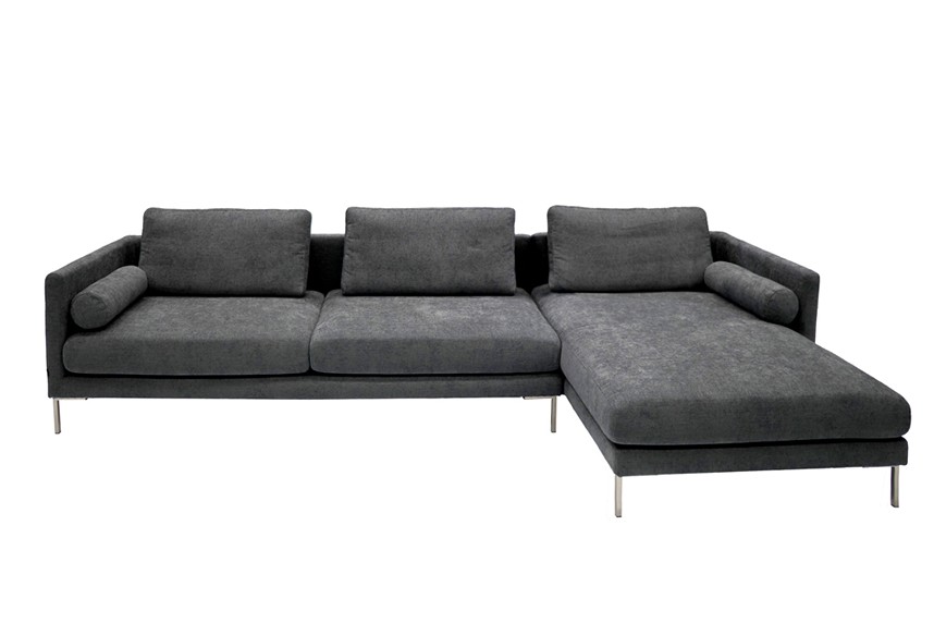 ZIGMA Soffa med divan Tyg Next Mörkgrå