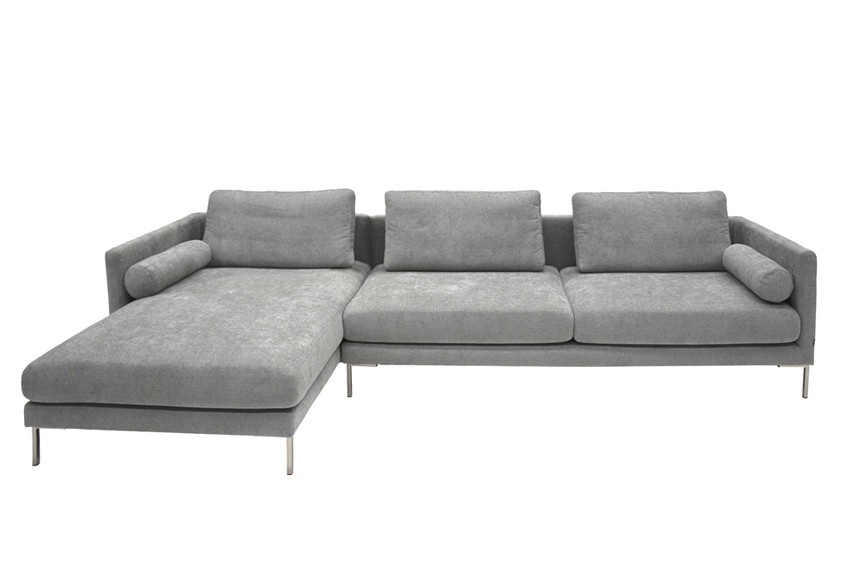 ZIGMA Soffa med divan Tyg Next Grå