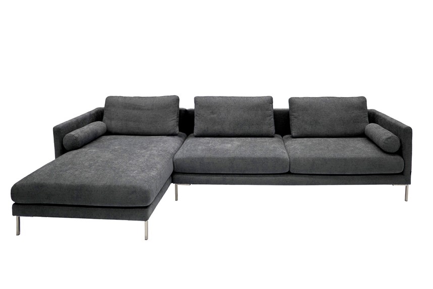 ZIGMA Soffa med divan Tyg Next Mörkgrå