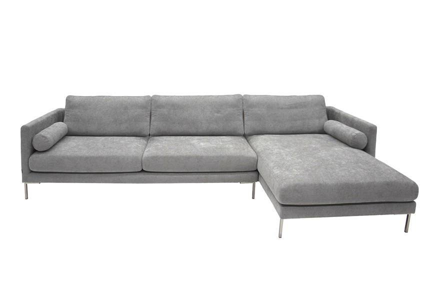 ZIGMA Soffa med divan Tyg Next Grå