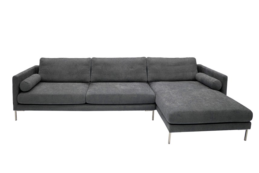 ZIGMA Soffa med divan Tyg Next Mörkgrå